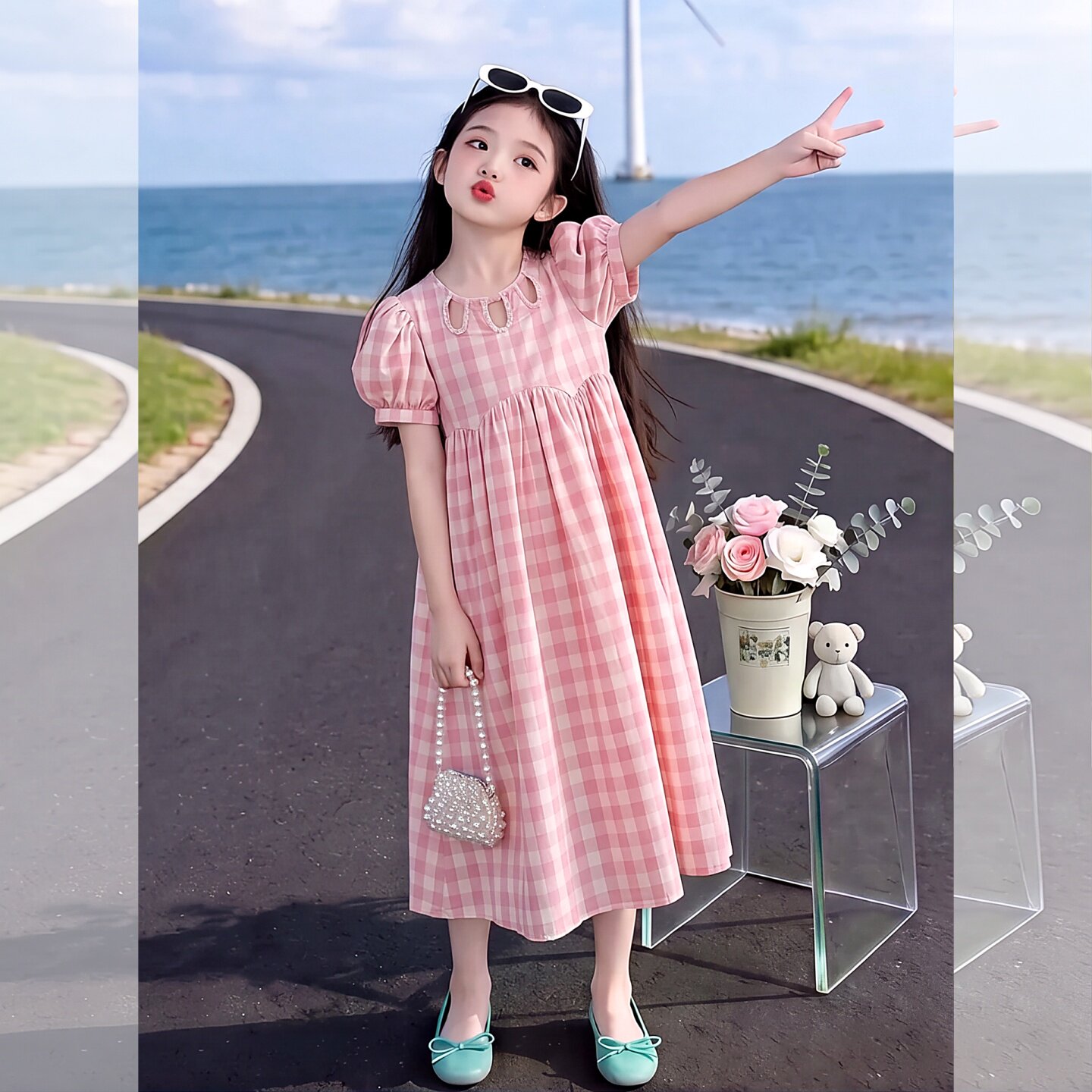 女童夏季时尚连衣裙新款洋气中大
