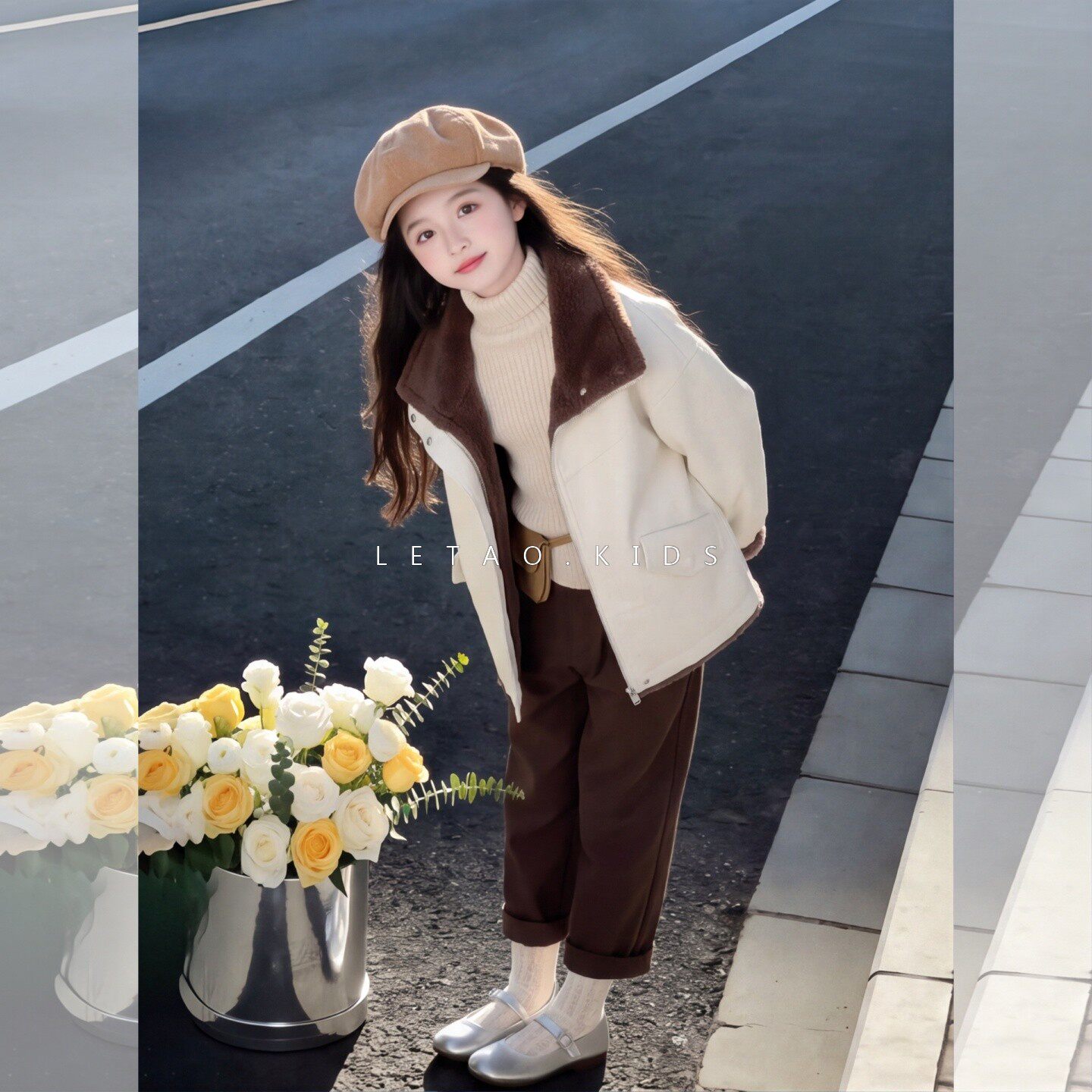 女童冬季防风加绒加厚派克服外套