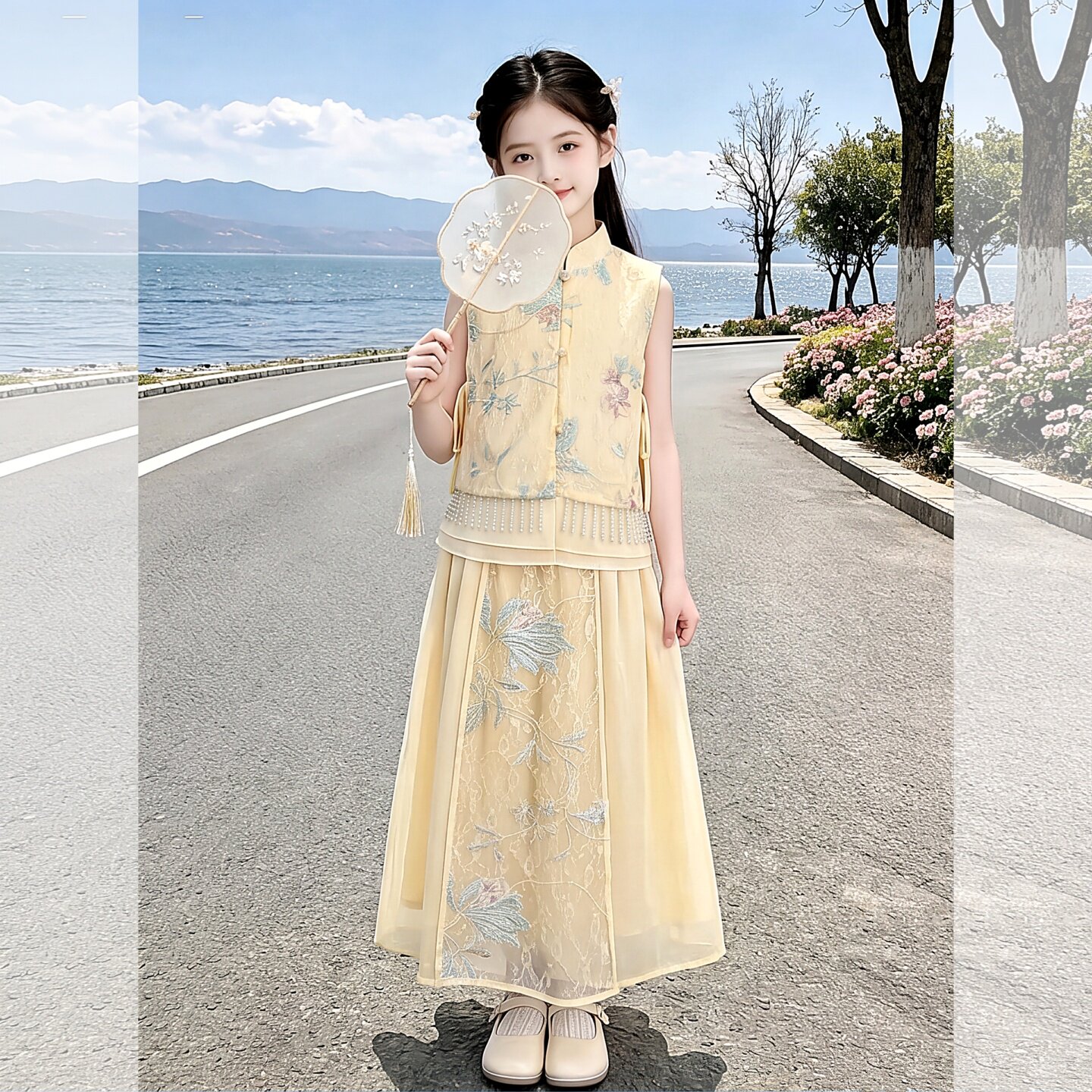 女童新中式汉服夏季洋气中大童国