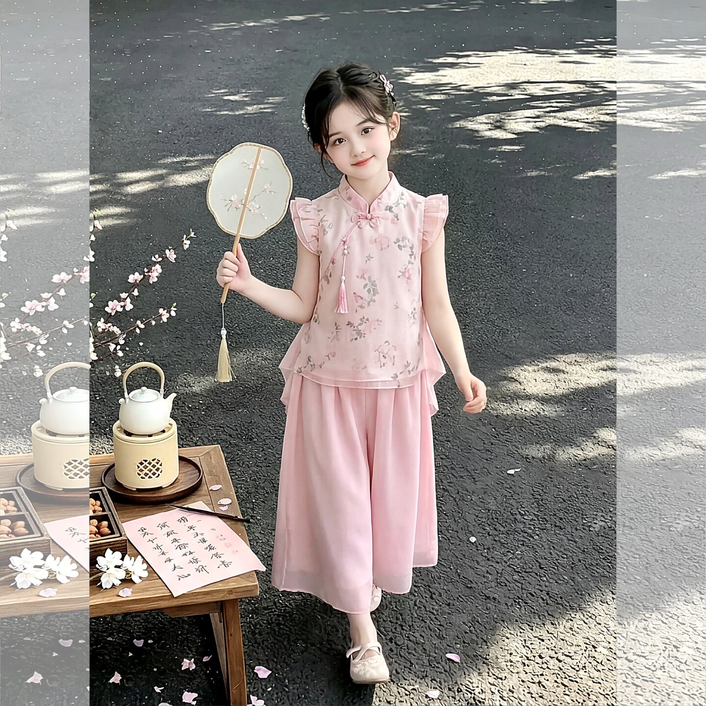 女童唐装2026新款女孩夏季薄款国