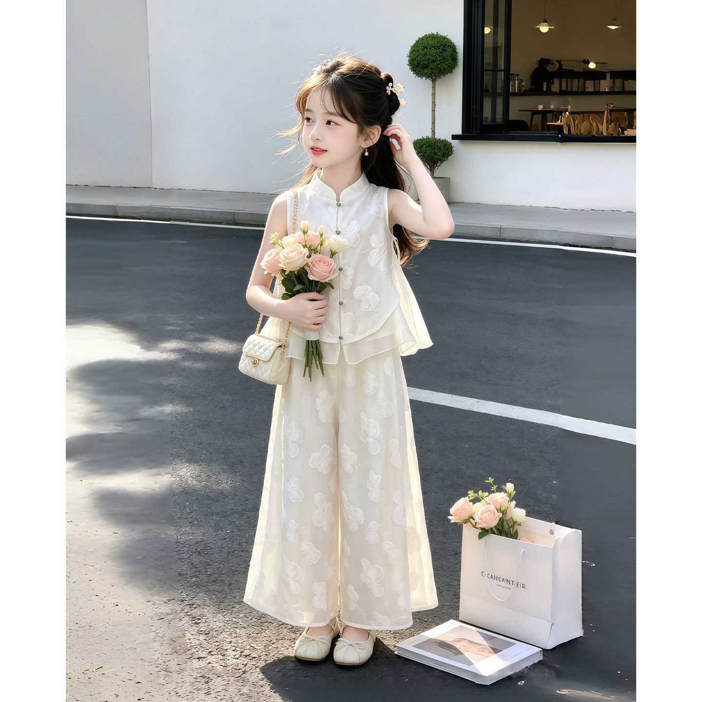 女童国风套装夏季2026新款儿童洋气汉服两件套夏装女孩新中式裤子