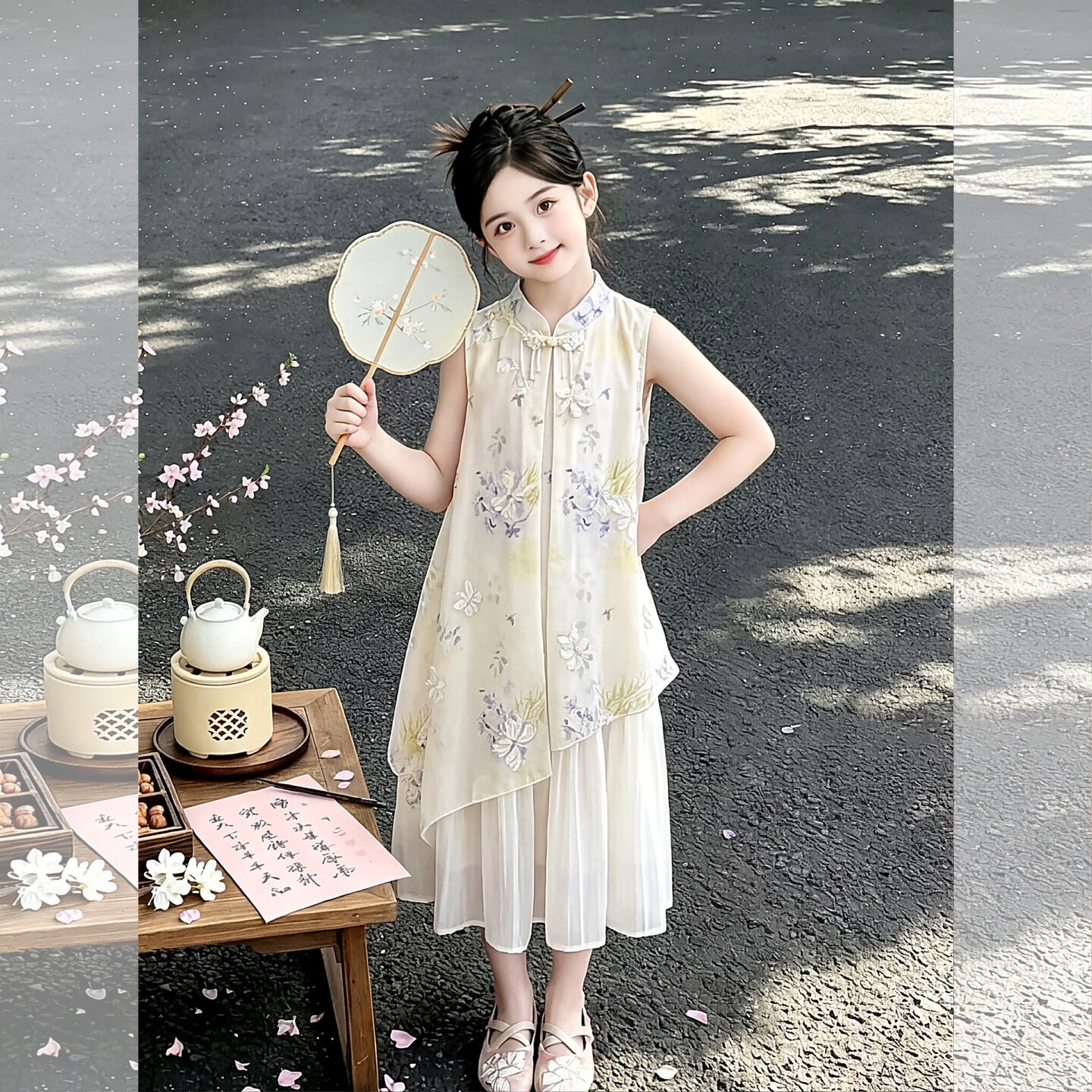女童夏装新中式连衣裙2026新旗袍