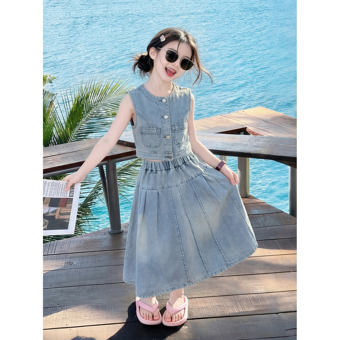 女童牛仔裙夏季2026新款洋气女孩