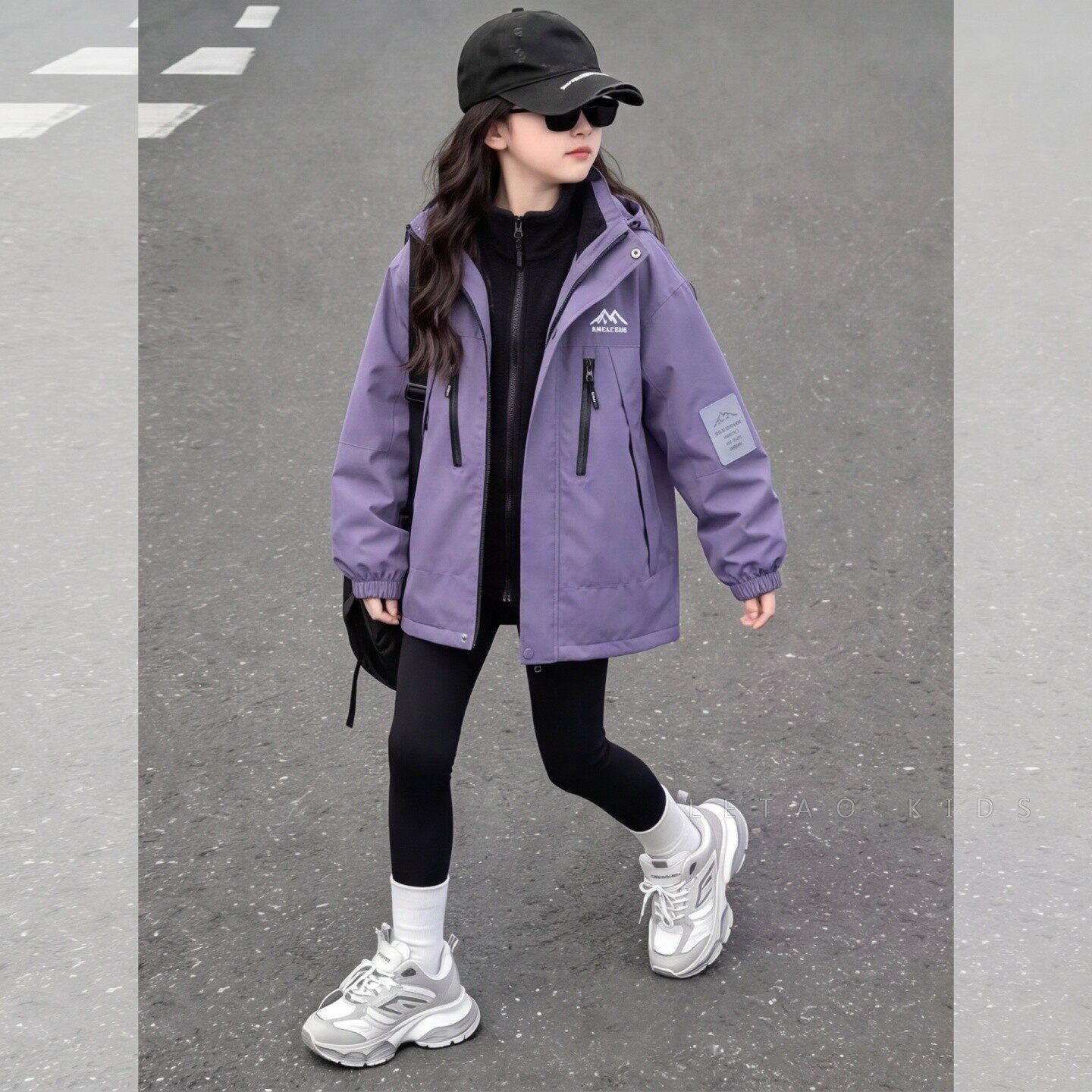 女童三合一冲锋衣秋冬加厚保暖