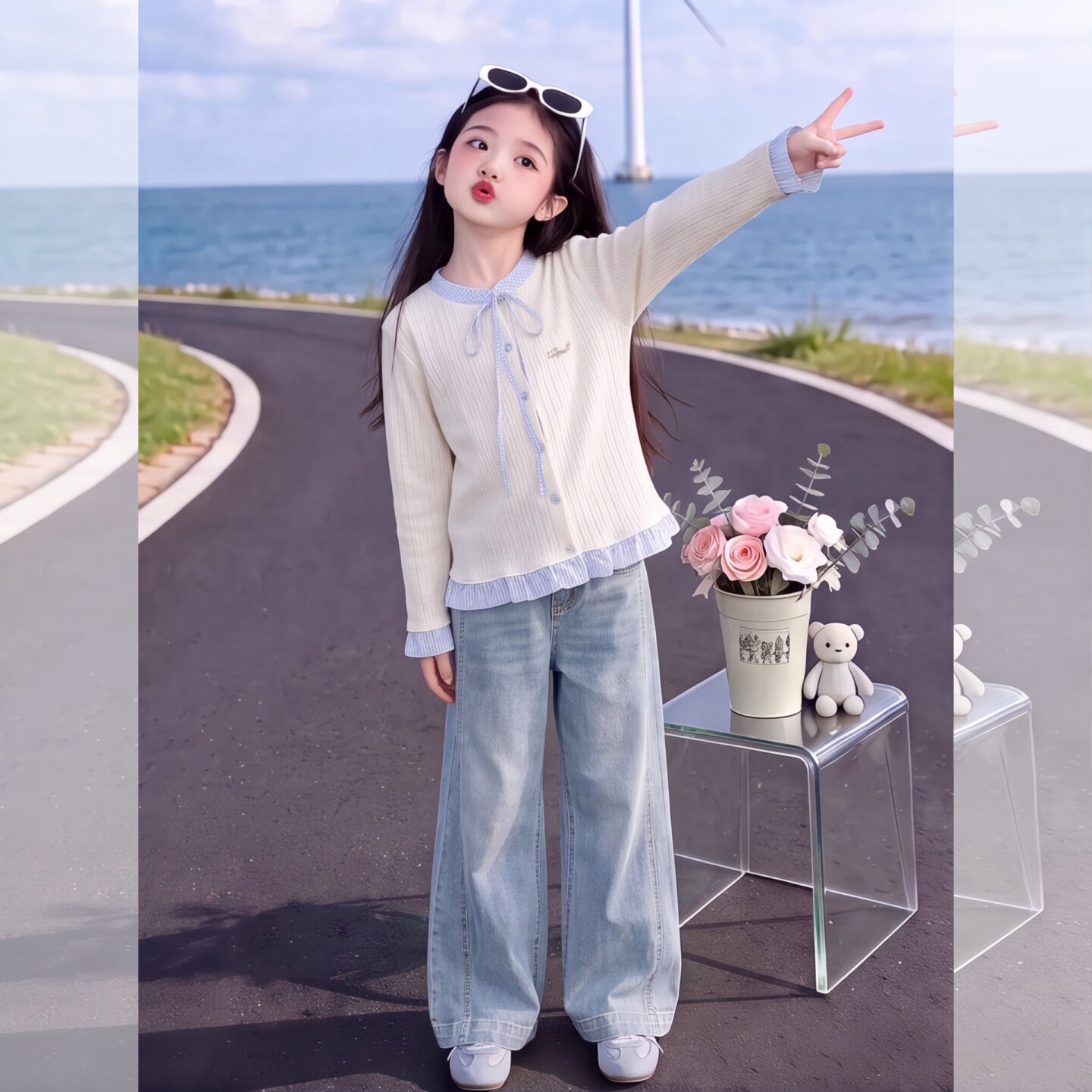 女童洋气套装春装儿童韩系衬衫20