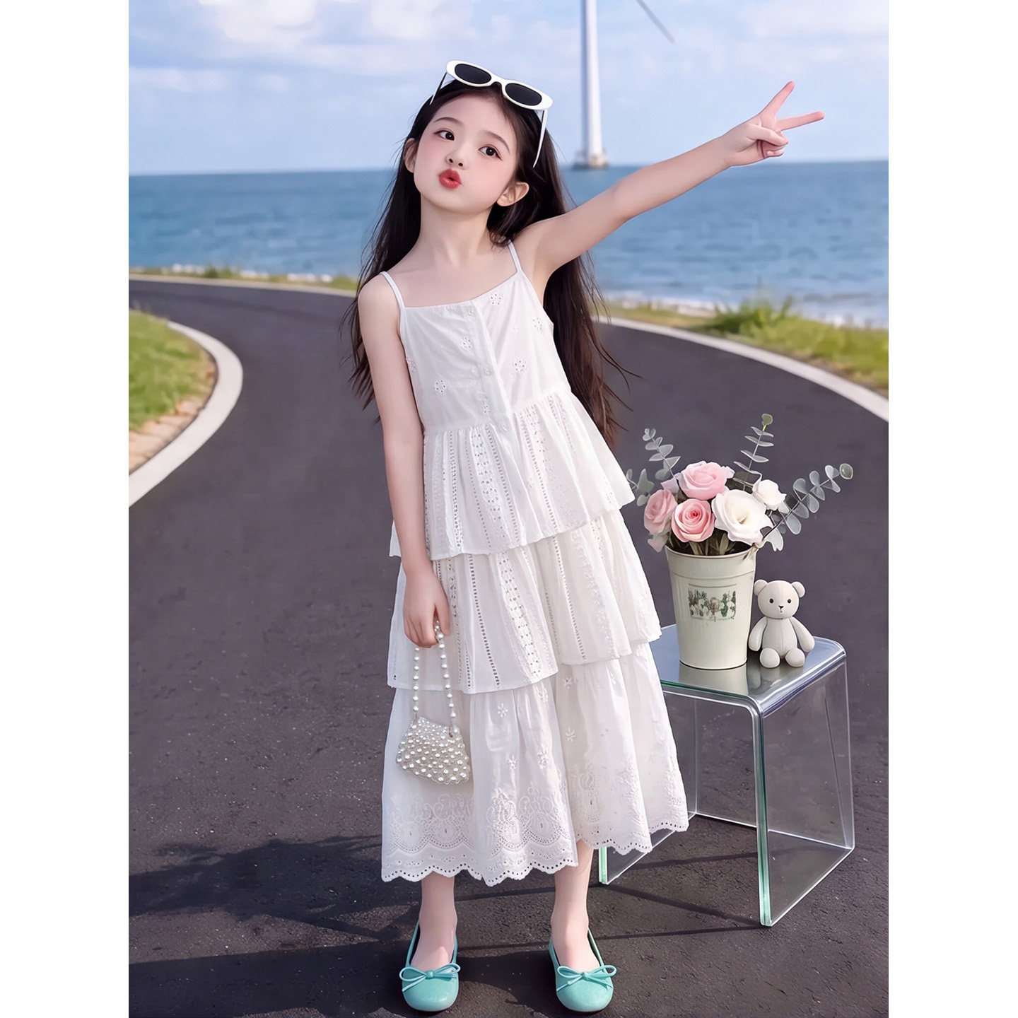 女童夏季连衣裙2026新款初中生女