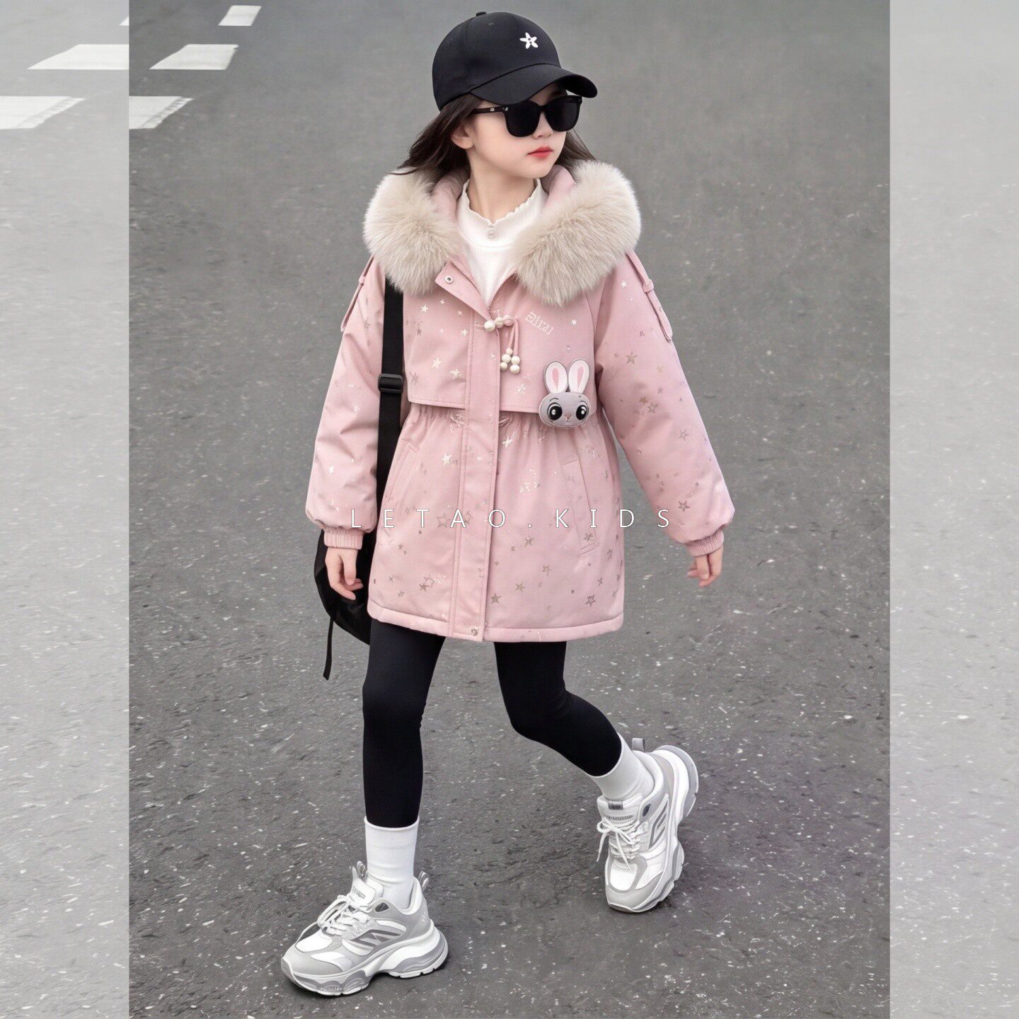 女童冬季加绒加厚洋气派克服