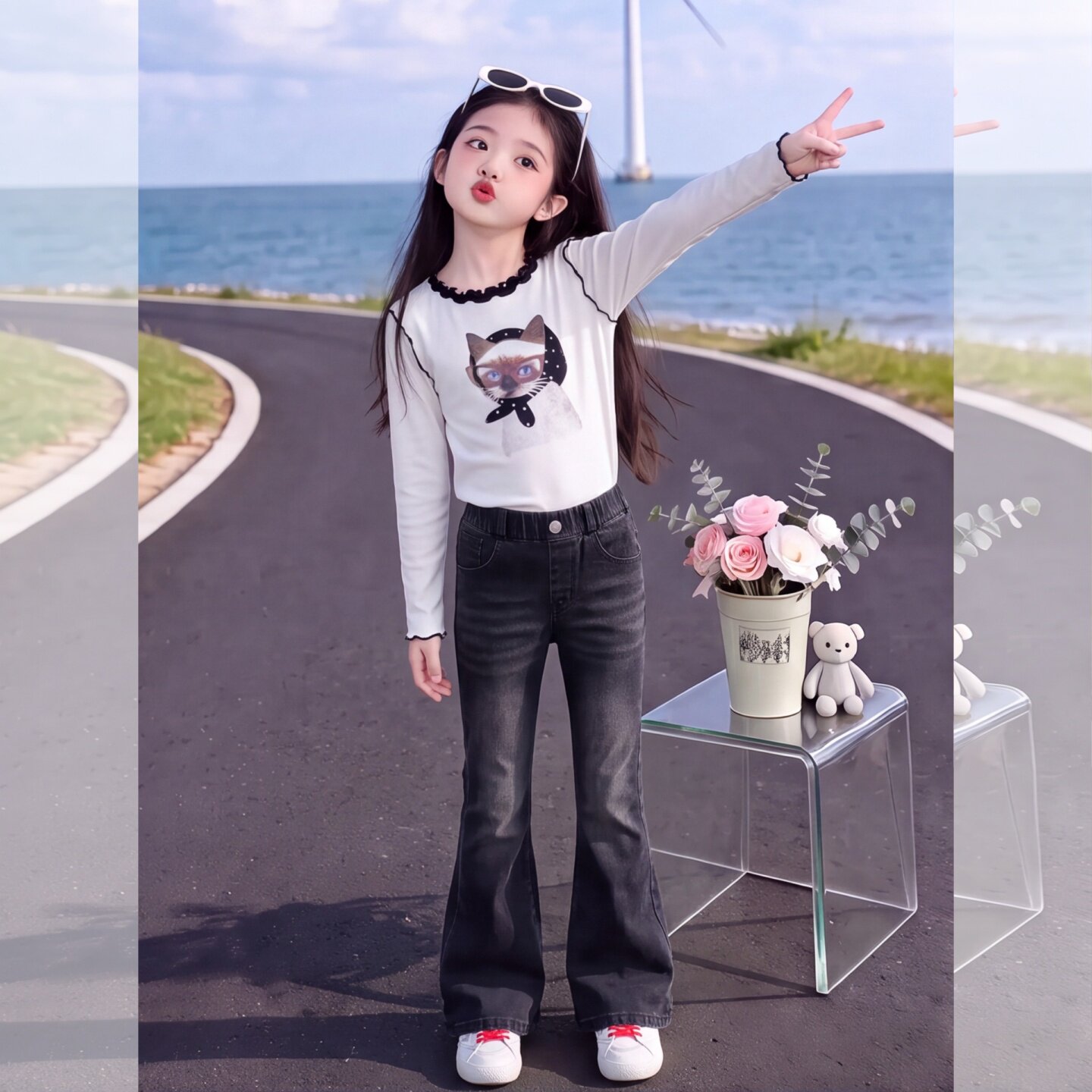 女童牛仔裤2026新款秋装洋气儿童