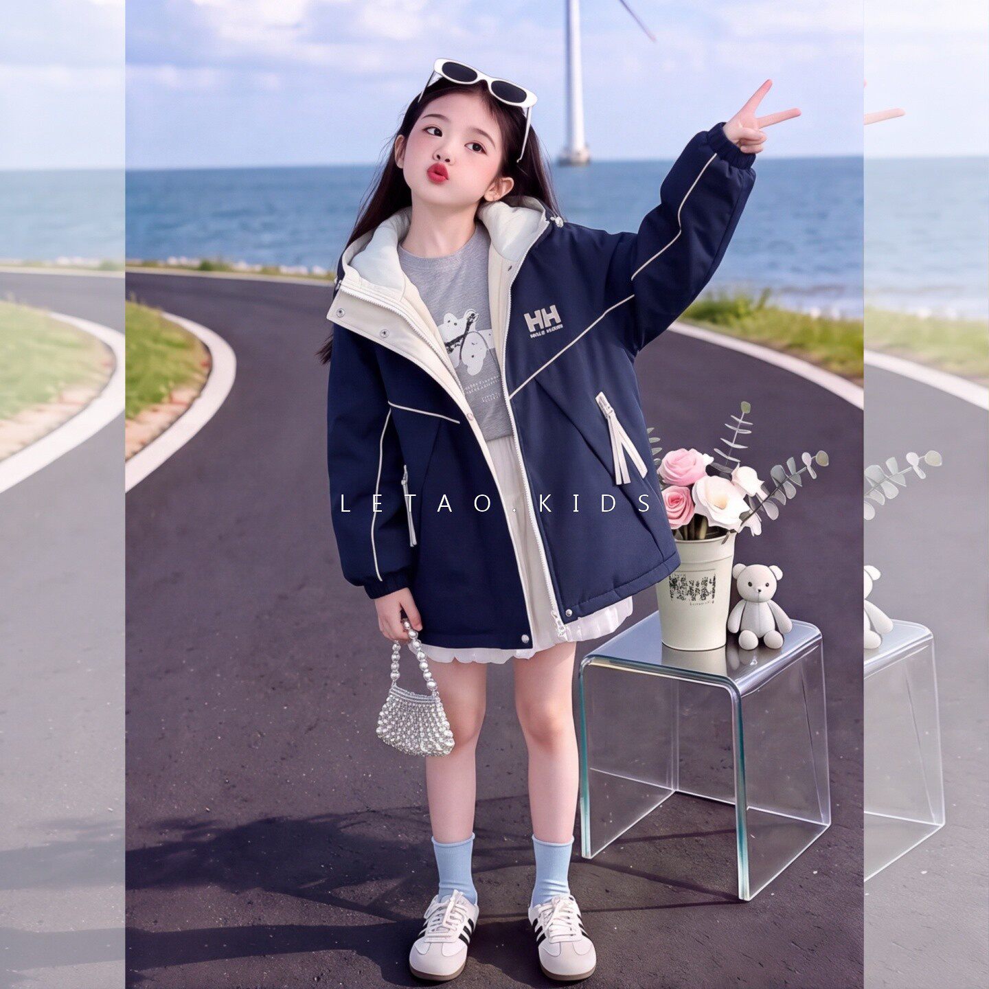 冬季女童休闲款加绒加厚外套新款
