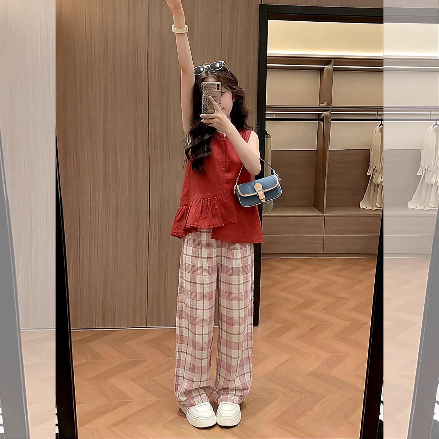 女童套装荷叶边背心上衣九分阔腿