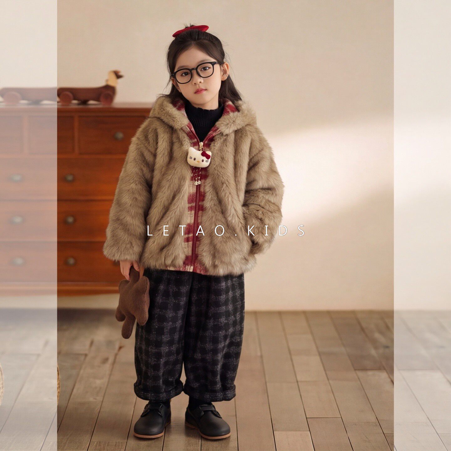女童棉衣冬装年服中大童加绒加厚
