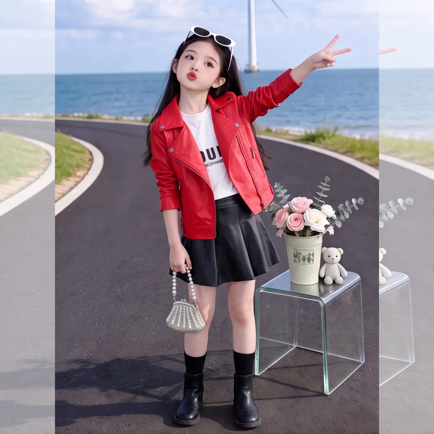 女童皮衣秋装夹克宝宝外套2026儿