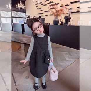 女童背心裙套装春秋2026新款儿童秋冬打底衫宽松无袖连衣裙两件套