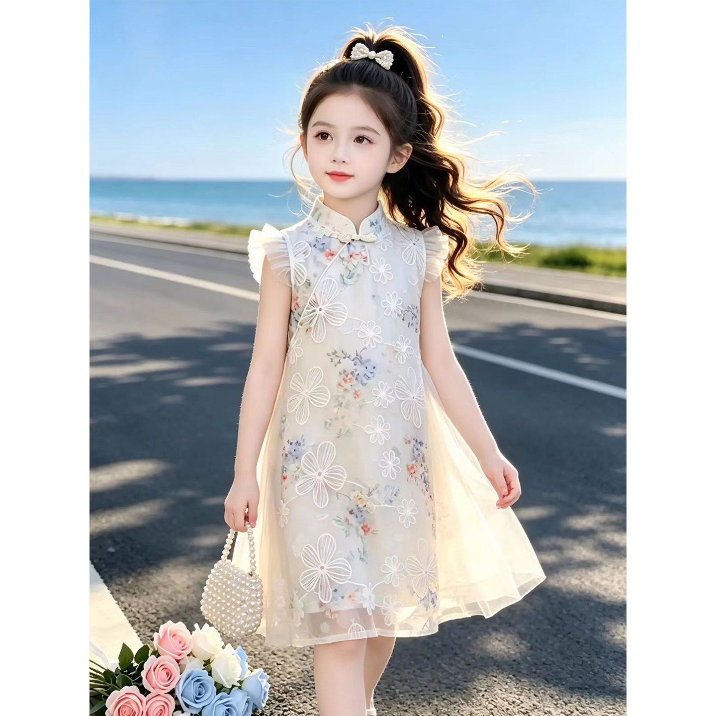 女童国风旗袍裙夏季2026新款儿童新中式连衣裙夏装女孩中长款裙子