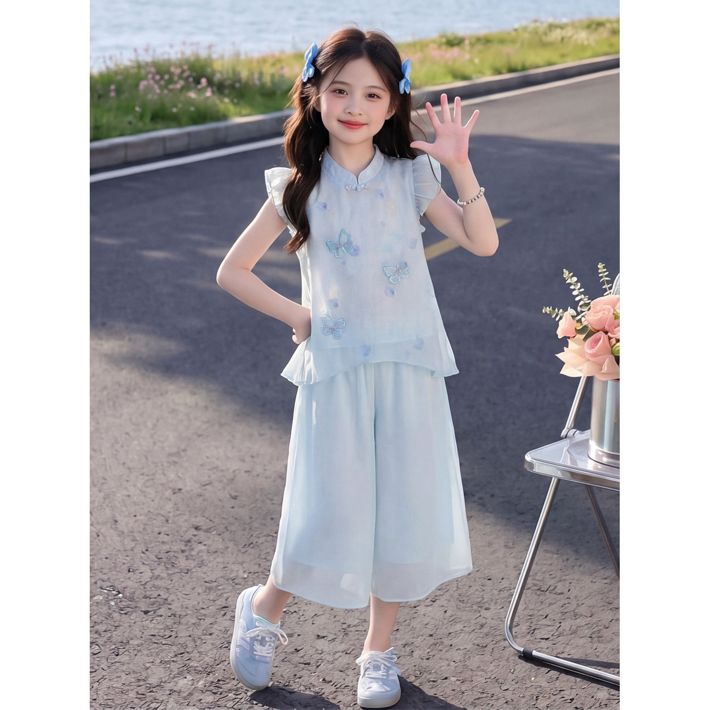 女童唐装2026新款女孩夏季薄款