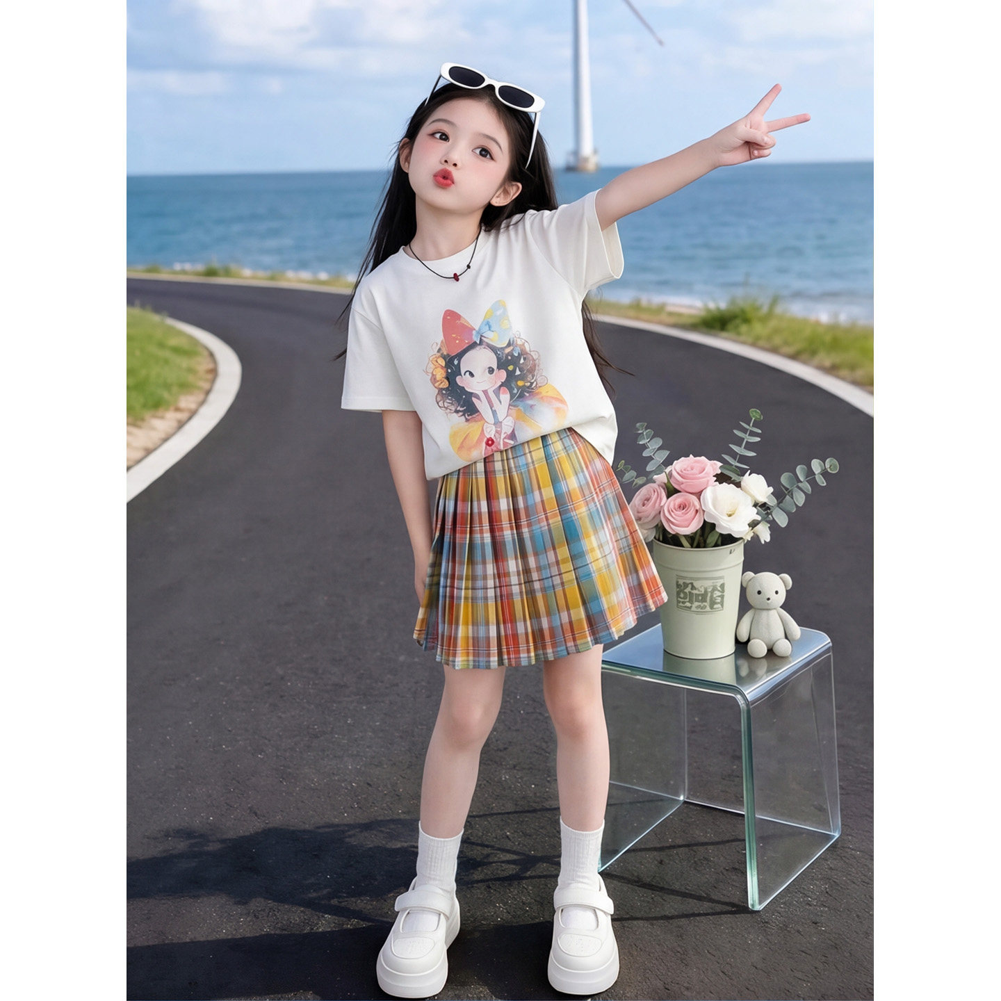 女童小香风套装2026夏季多巴胺甜