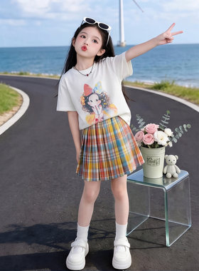 女童小香风套装2026夏季多巴胺甜
