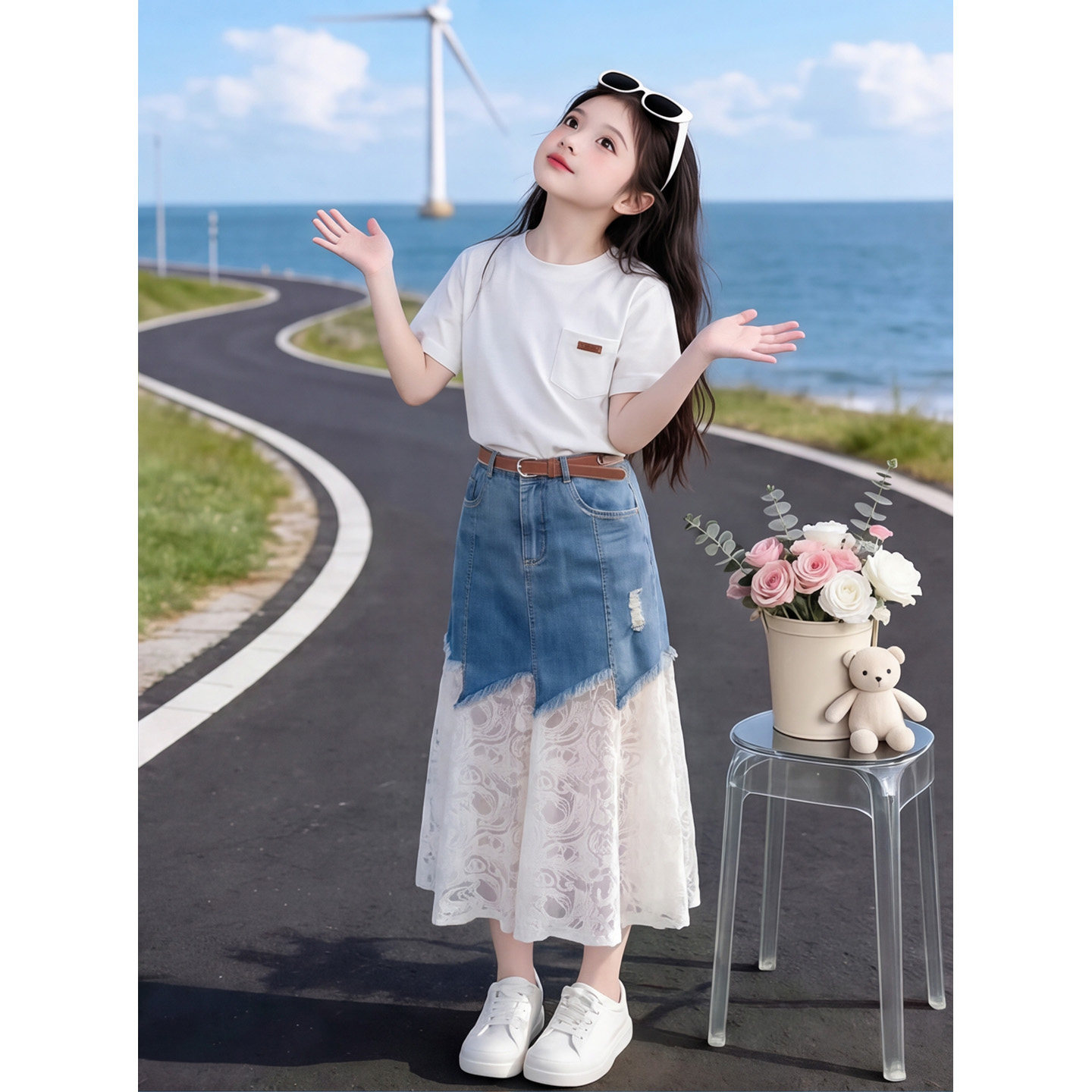 女童半身裙套装2026新款夏季洋气