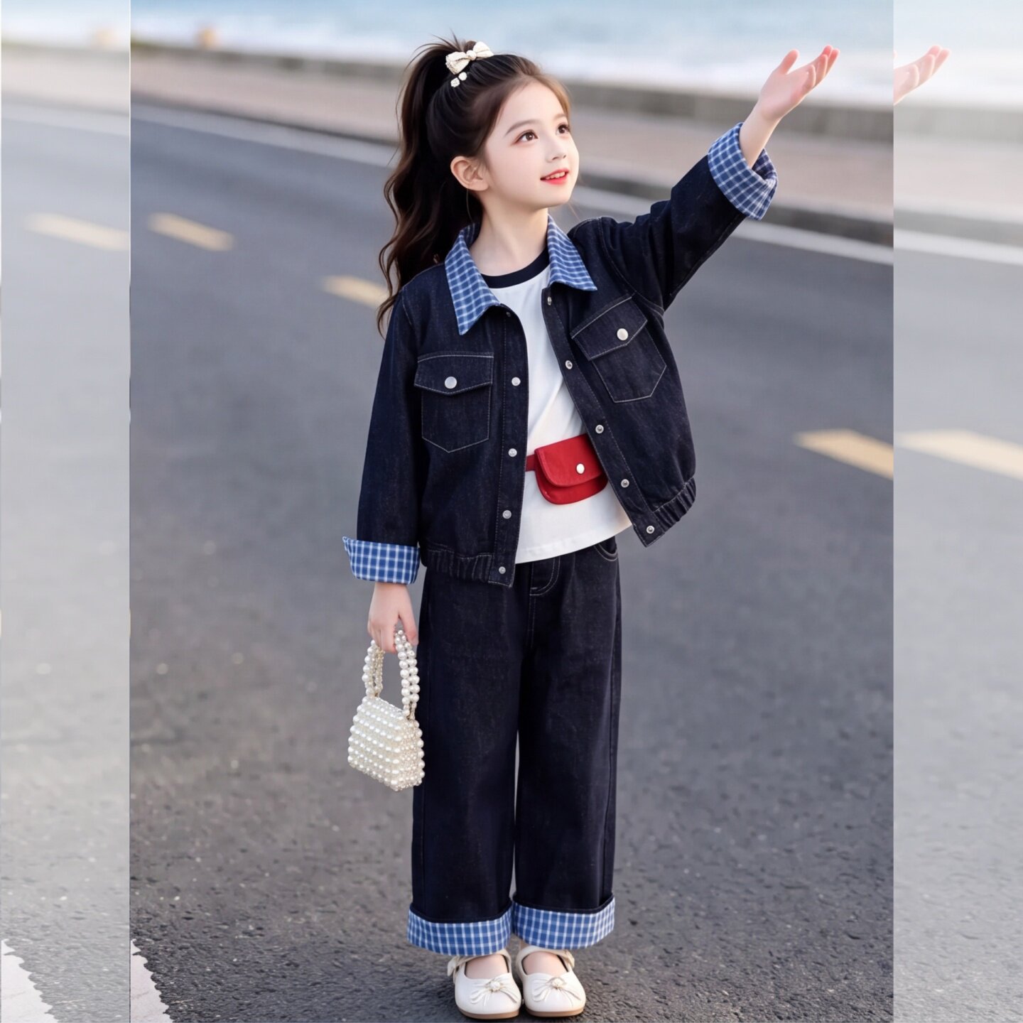 女童牛仔套装秋季2026新款儿童洋