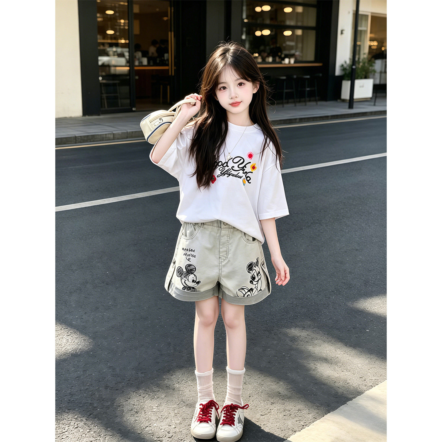女童夏装裤子2026新款儿童短袖夏季衣服薄款女大童韩系穿搭巨好看