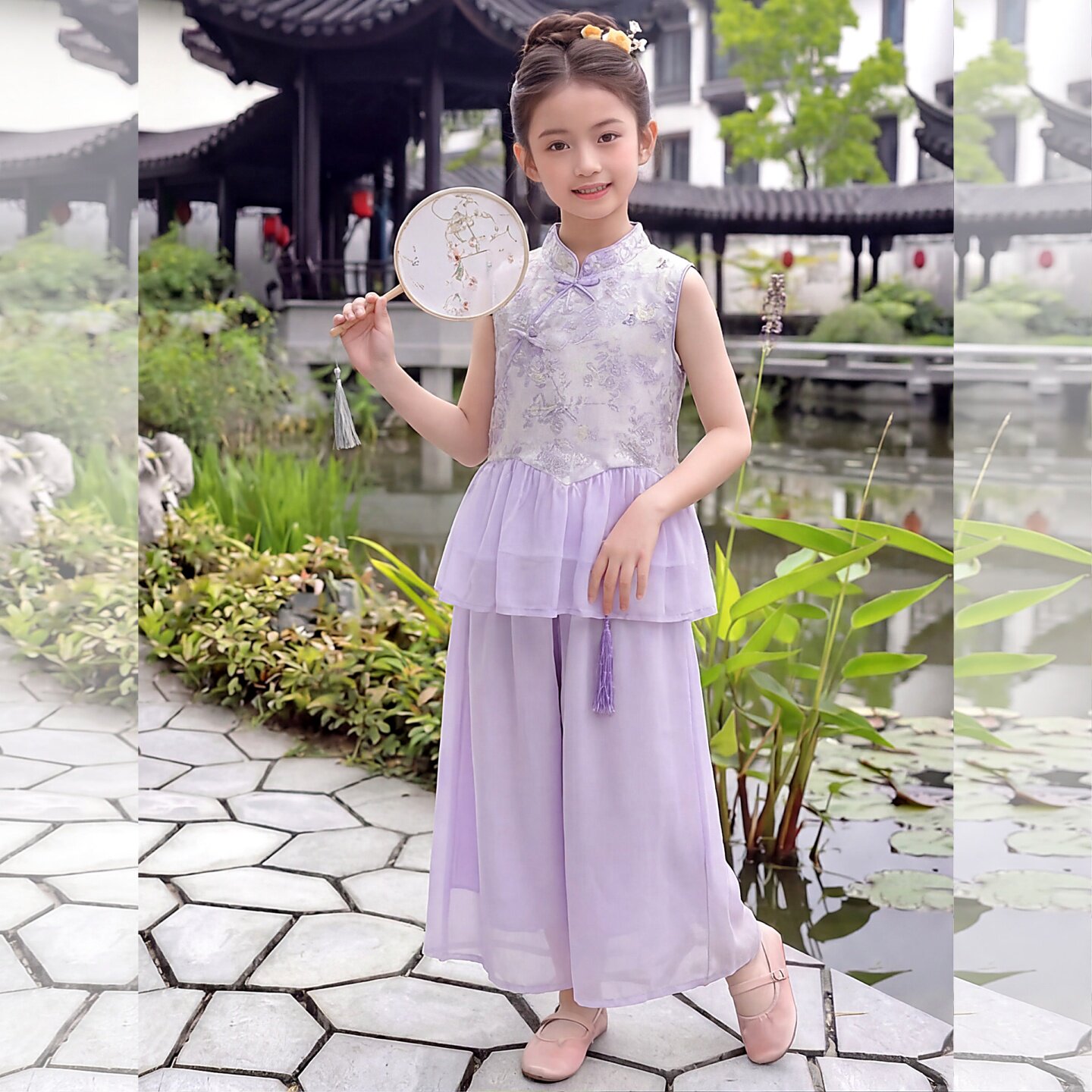 2026新款夏季女童套装国风洋气儿