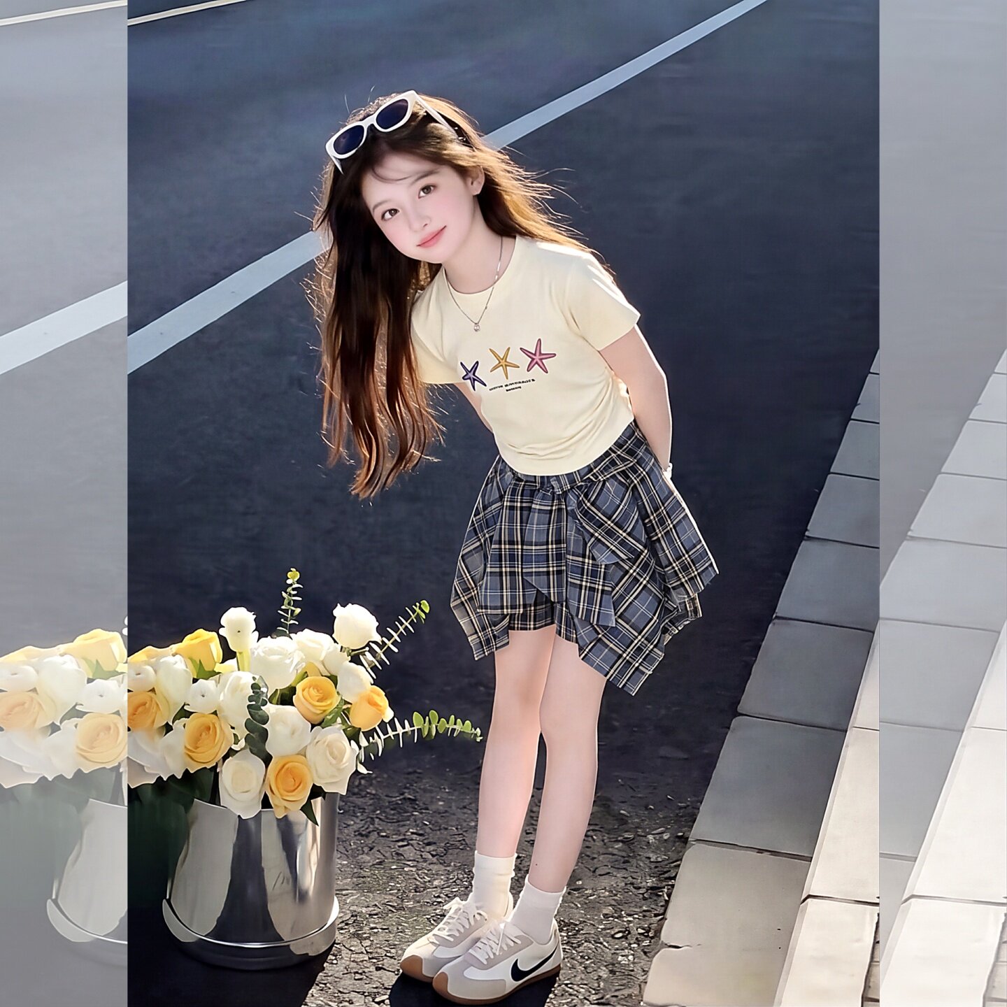 女童夏季套装2026新款中大儿童洋