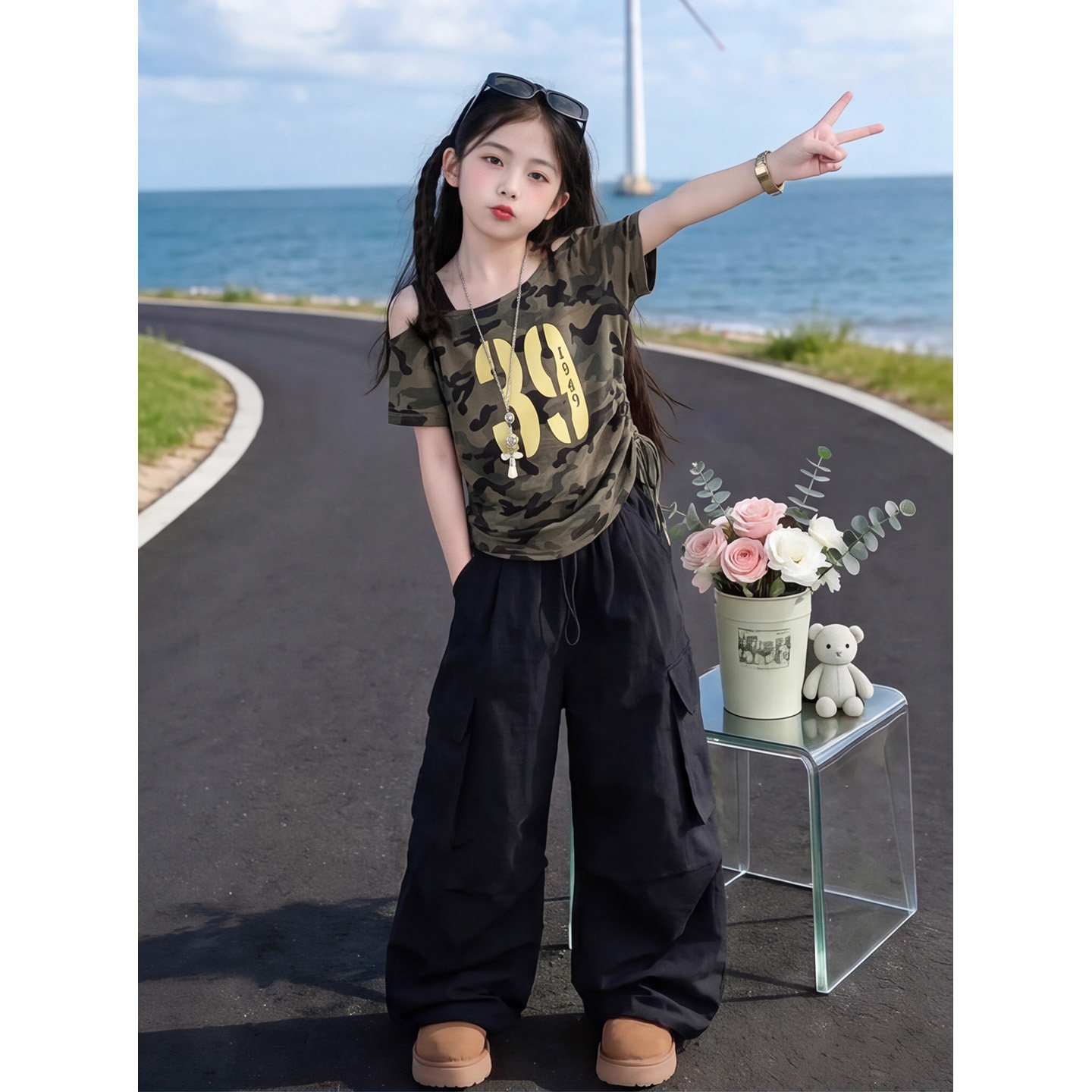 女童装洋气时髦夏季套装2026新款