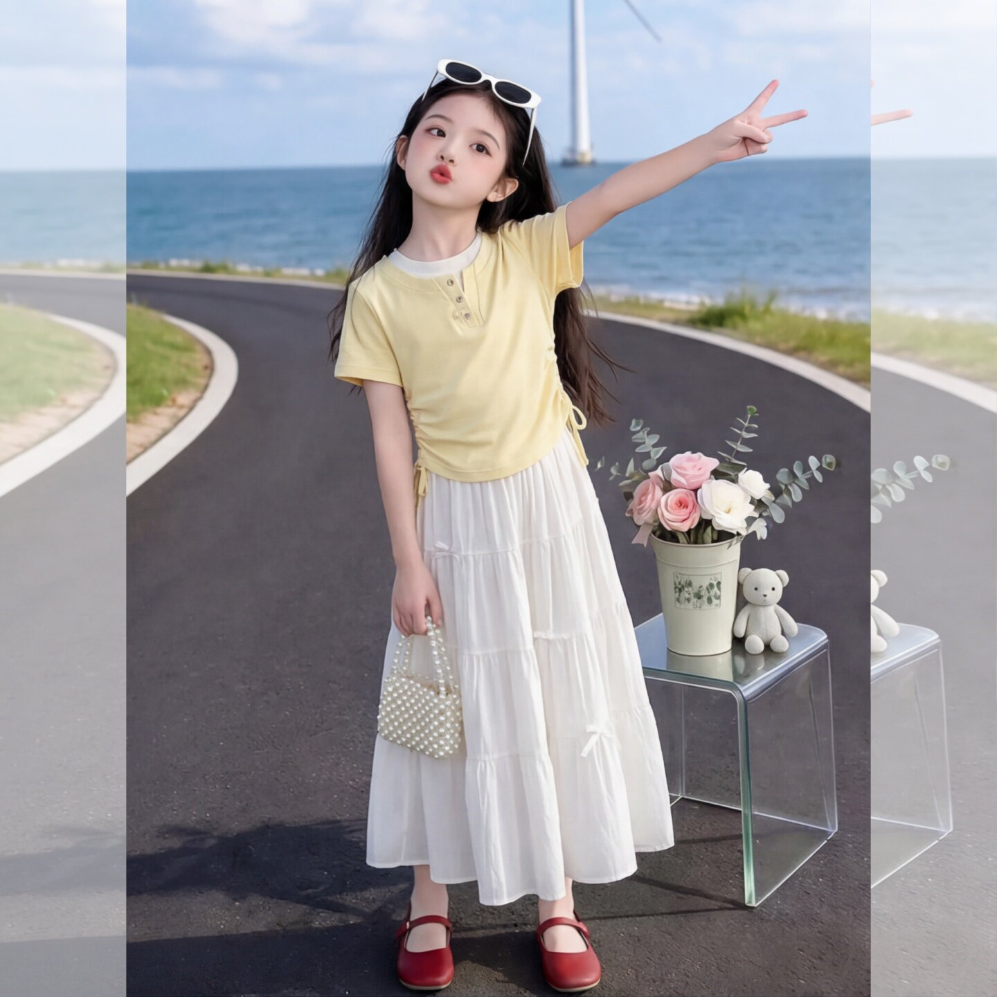 女童夏套装2026新款女大童洋气夏