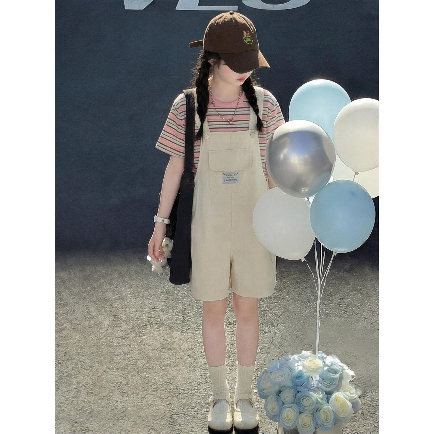 女童夏季背带裤2026新款两件套装