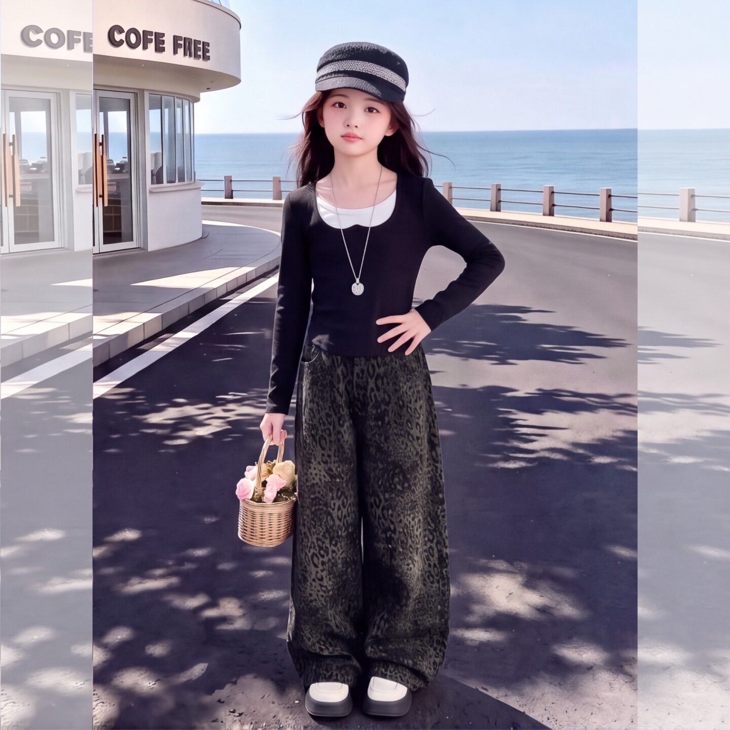女童牛仔裤秋季新款初中生女孩裤