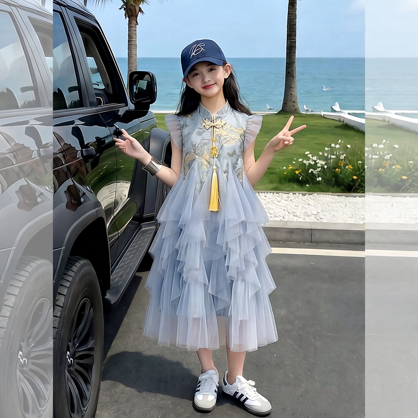 女童夏旗袍连衣裙新中式国风裙子