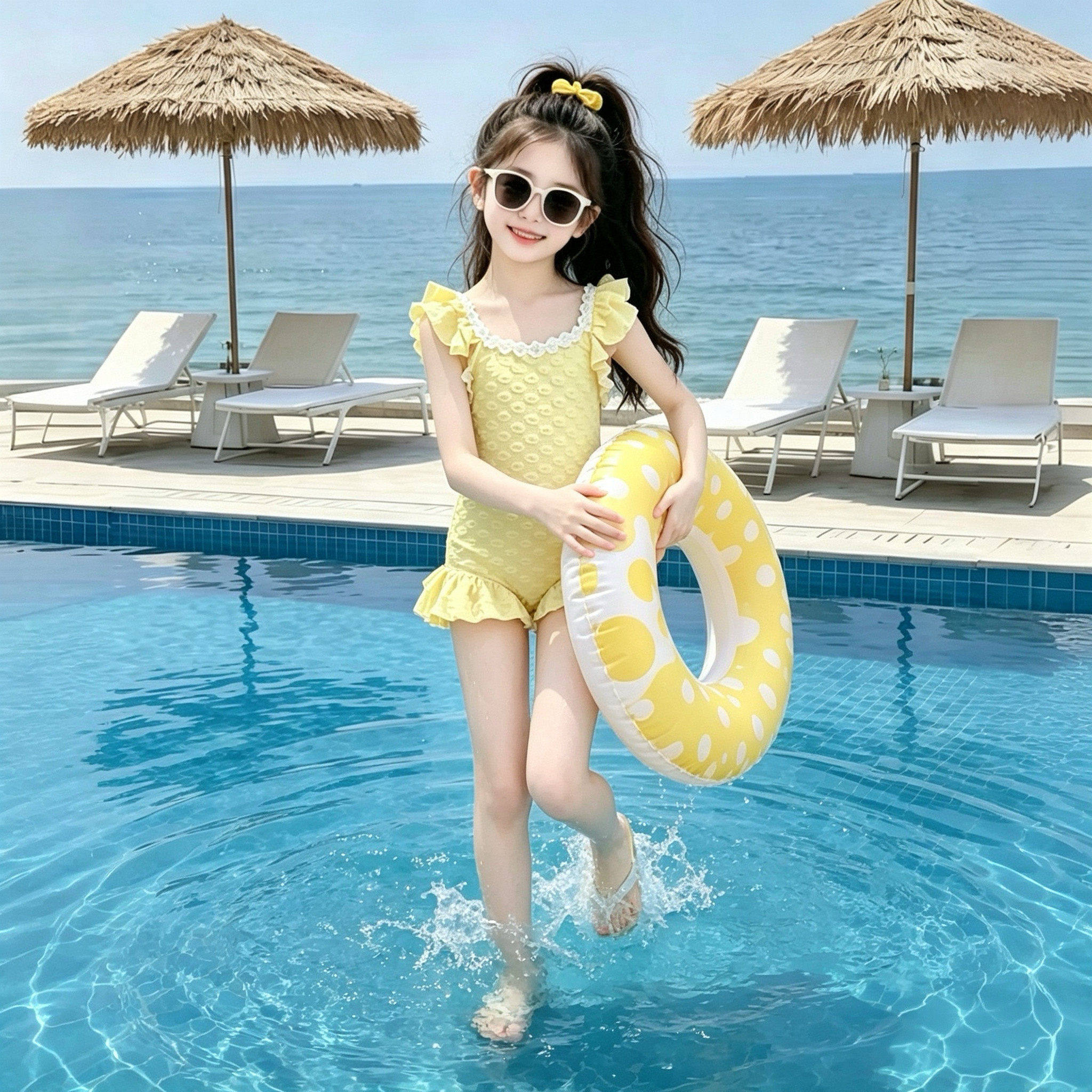 泳衣女童高颜值2026新款女儿童连体游泳衣中大童12岁专业训练泳装