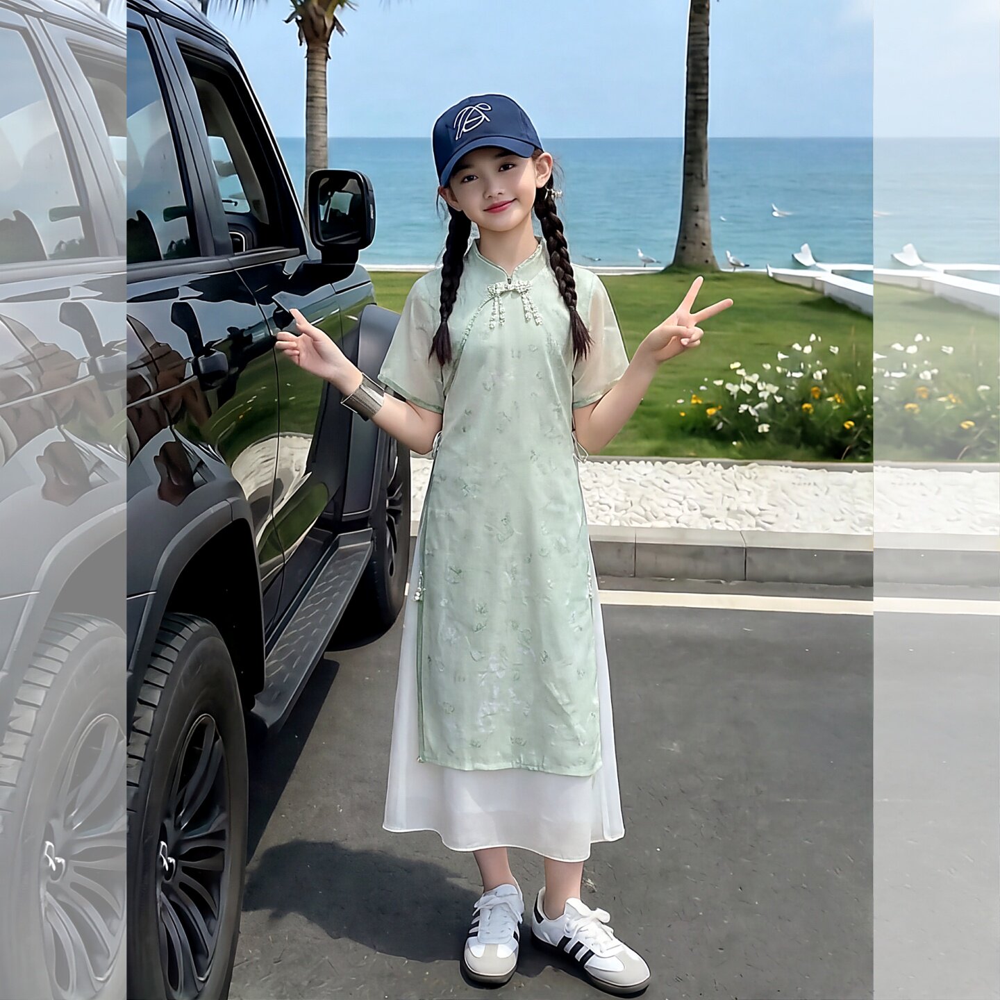 女童旗袍连衣裙民国风女孩童装夏