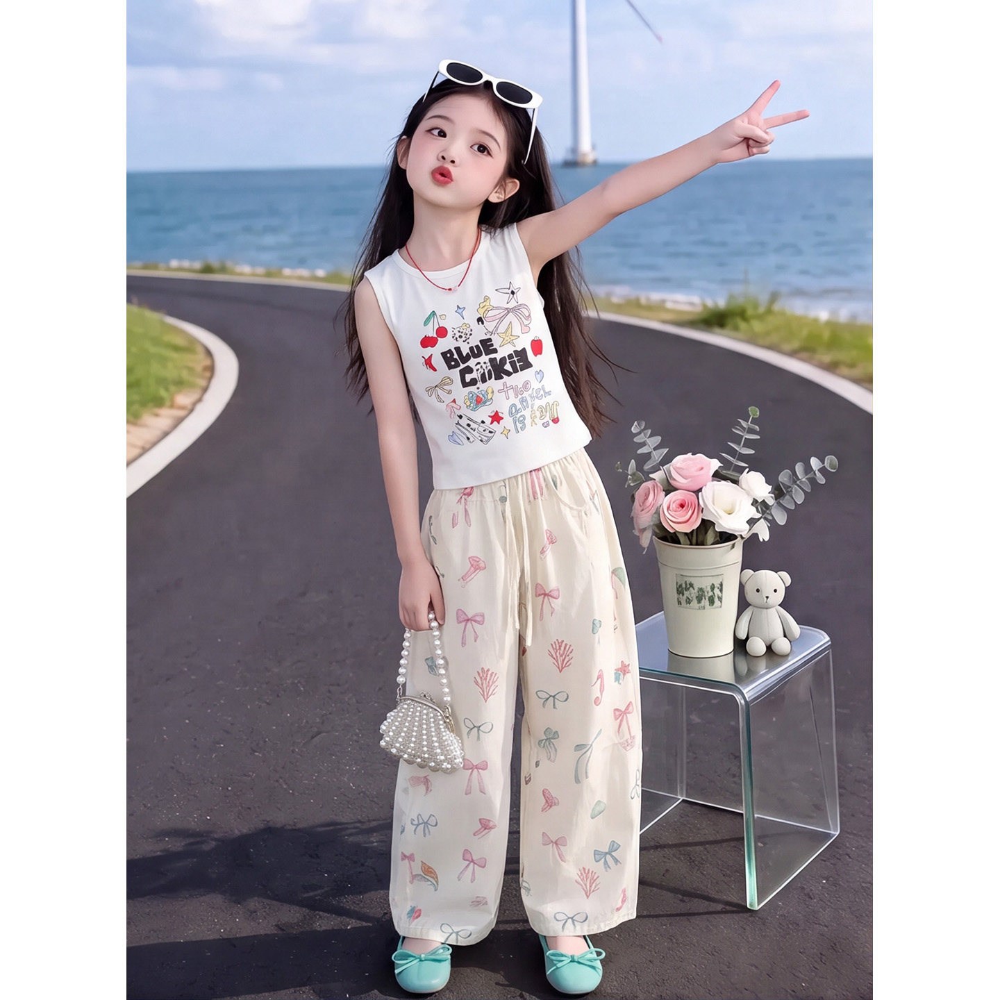 女童夏季防蚊裤套装2026新款儿童