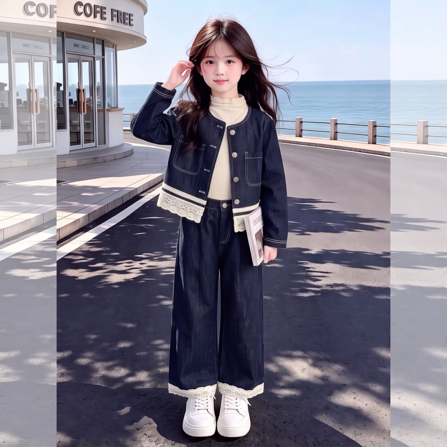 女童牛仔套装秋季2026新款韩版儿