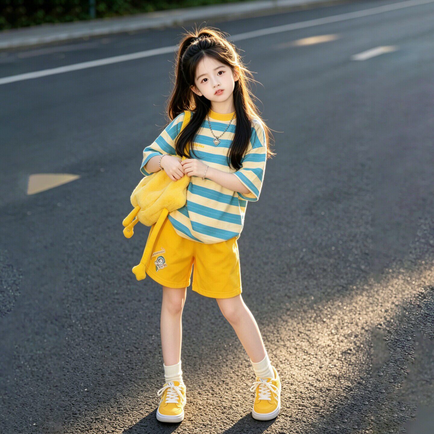 女童夏季套装2026新款儿童运动衣服洋气多巴胺女大童夏装短袖短裤