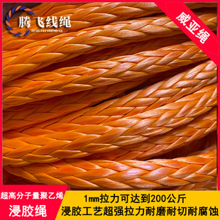 UHMWPE12股编织绳 高强度 耐磨耗 耐腐蚀 威亚绳 缆绳 承重吊装绳