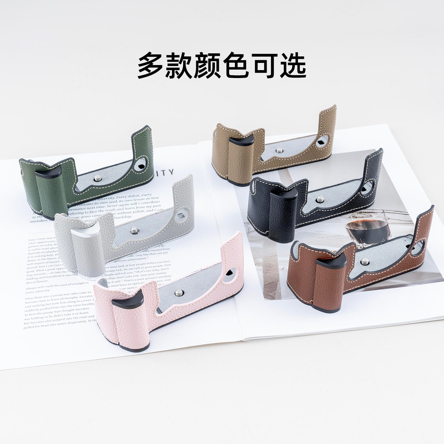 适用富士XT50皮套底座 X-T50微单相机包 xt50保护半套配件 手腕带