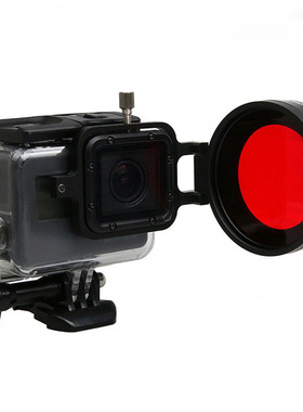 适用Gopro 5/6/7/8/9/10/11/12/13运动相机16倍Macro微距带红色镜