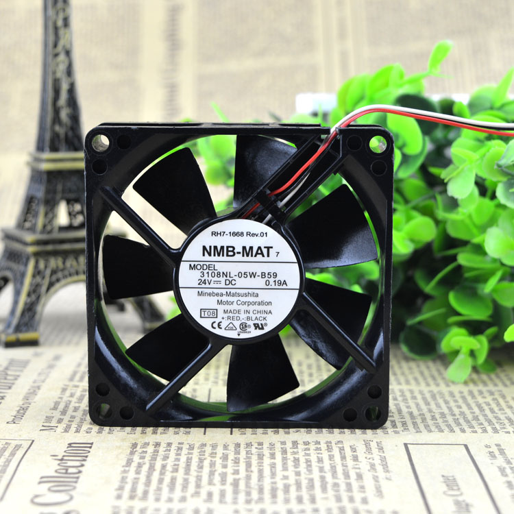 原装NMB 3108NL-05W-B59 DC24V 0.19A 8020 8cm变频器散热风扇