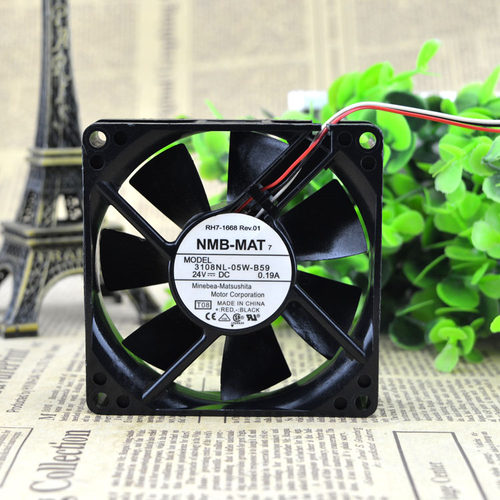 原装NMB 3108NL-05W-B59 DC24V 0.19A 8020 8cm变频器散热风扇