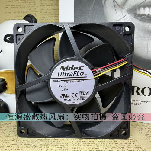 日本nidec T92T13MS2B7-57 9cm 13V 0.27A 投影仪电脑机箱CPU风扇