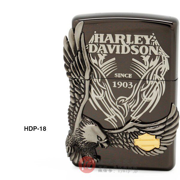 日本代购 zippo 男款哈雷徽章展翅翱翔老鹰浮雕潮人休闲打火机