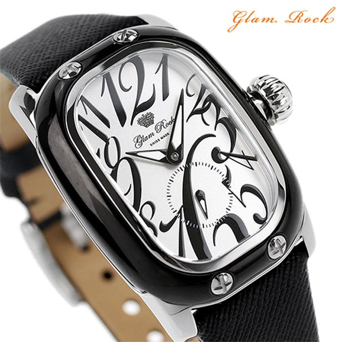 日本代购 glam rock 瑞士原产 椭圆潮流表盘真皮个性复古石英手表
