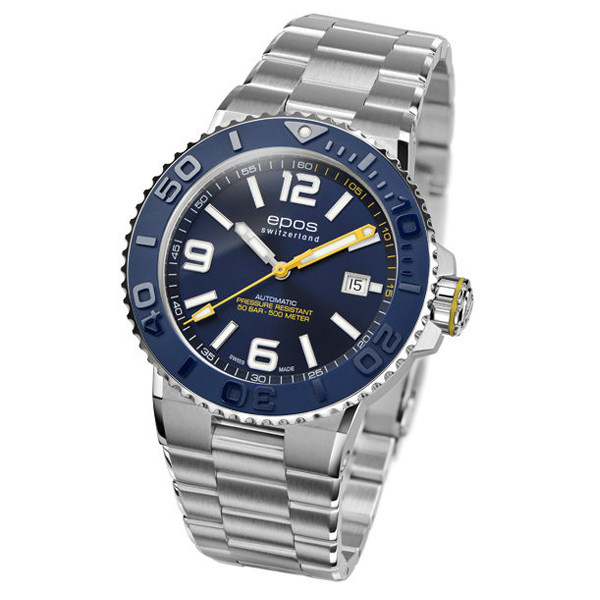 日本代购 直邮 epos 男士潜水员500米防水休闲商务自动机械手表