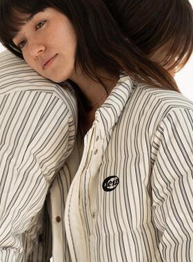 AcidPoire 24冬90白鸭绒羽绒服男女同款刺绣条纹立领宽松加厚保暖