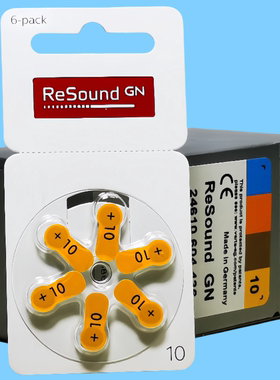 ReSound原装进口瑞声达锌空助听器电池+10/PR70耳机助听器电池A10