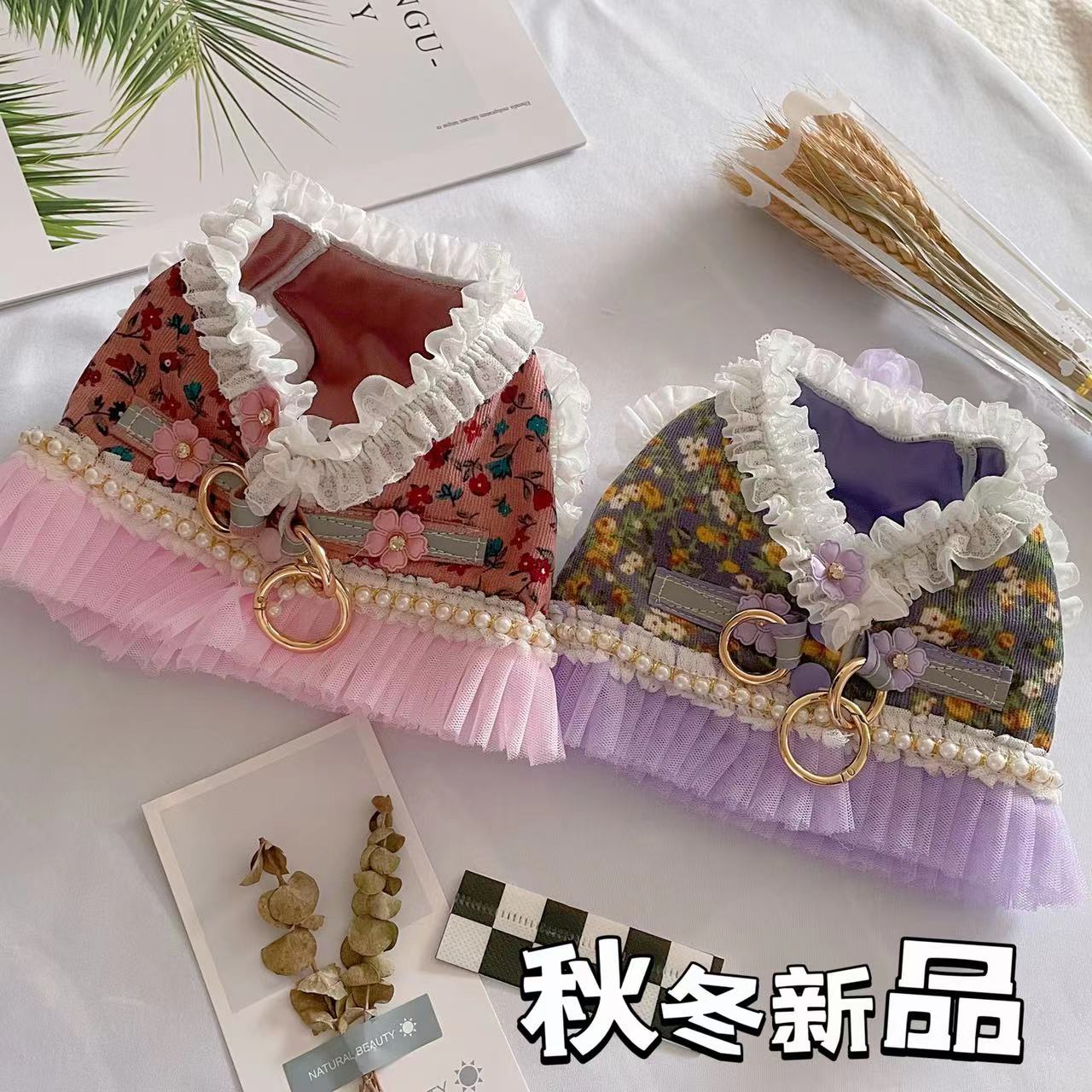 可爱风可牵引带绳子马甲