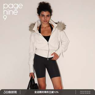 运动立领连帽毛领卫衣短款 page 时尚 25aw秋季 外套上衣女 ninenine
