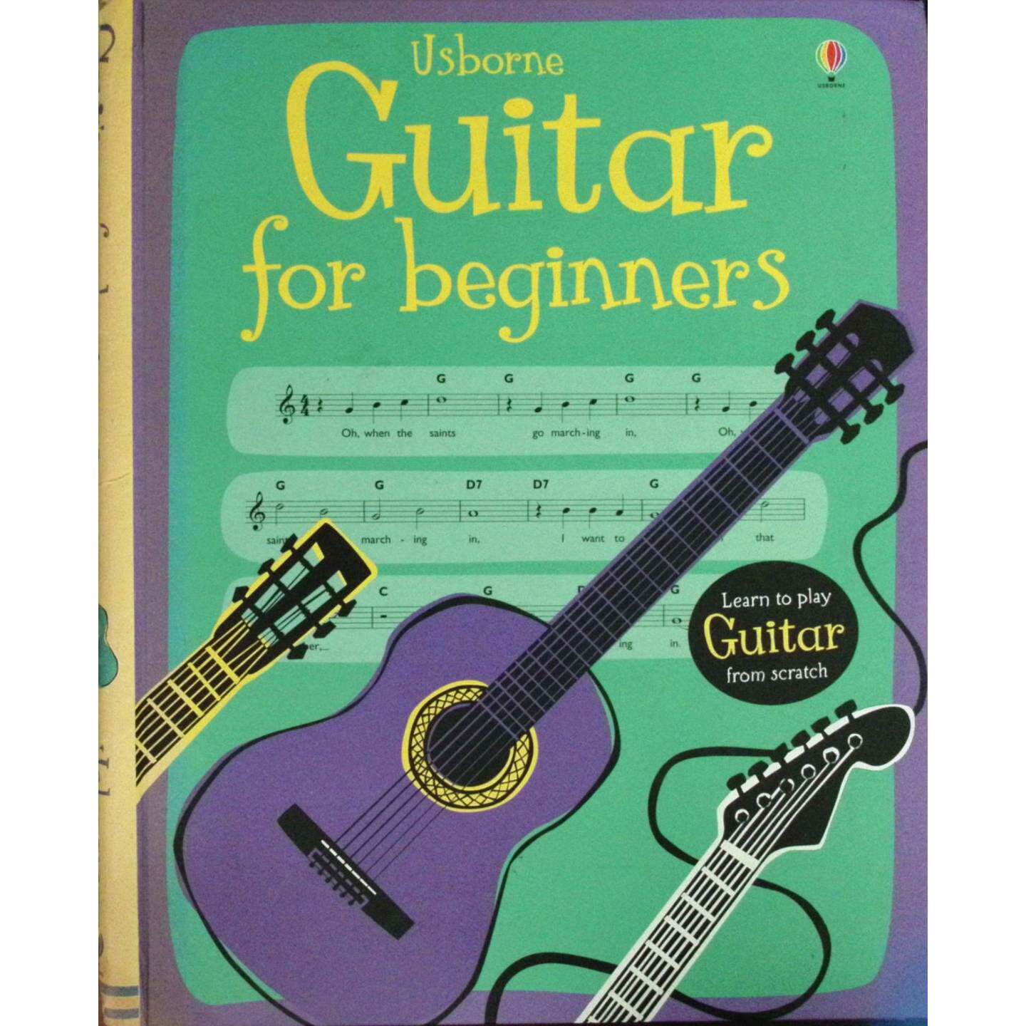 英语原版引进Usborne出版社吉他入门Guitar教程全彩印刷适合710岁少儿音乐启蒙自学教材包含基础指法节奏练习和弦图示例歌曲培养